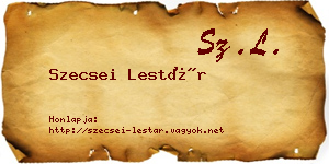 Szecsei Lestár névjegykártya